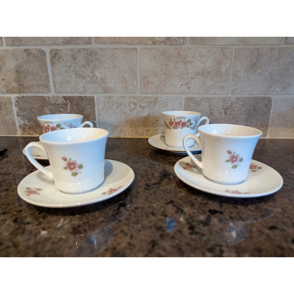 Winterling Bavaria Germany 4‎ Demitasse And Saucers, Coffee Espresso Cups